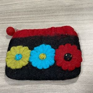 Rising Tide Wool Small Floral Change Purse C4
